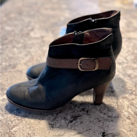 Paul Green Women's Black Brown Heeled Ankle Boots Size 3 UK / 5.5 US - Picture 4 of 12